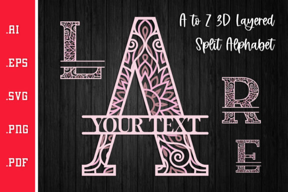 3D Layered Split Alphabet SVG for Crafters & Small Business Designers