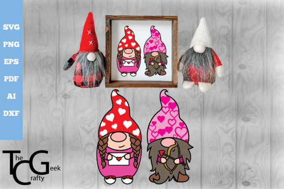 3D Layered Valentines Gnome SVG