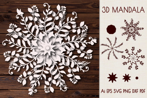 3D Mandala Natural Elements: A Versatile 3D SVG for Creative Sellers