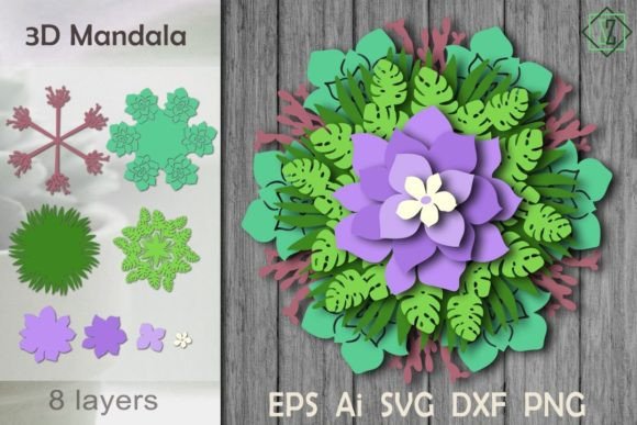 3D Mandala with Succulents: A Fresh SVG Design for Paper Flowers and Brand Storytelling