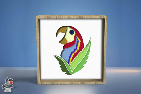 3D Parrot Bird Shadow Box SVG Template: A Playful 3D SVG for Boutique Branding