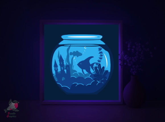 Aquarium Sea Fish Light Box 3D SVG Shadow Boxes