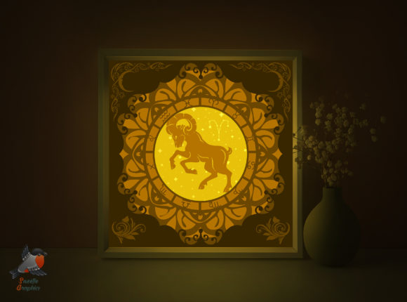 Aries Shadow Box Template: 3D SVG Design for Lifestyle Blogs and Visual Storytelling