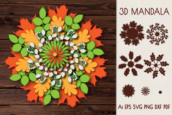 Autumn Wreath 3D Mandala: A Versatile 3D SVG for Seasonal Digital Sellers