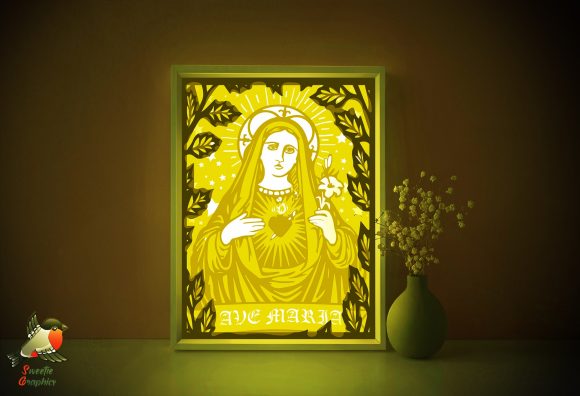 Ave Maria Religion Light Box Template: A Designer’s Review for 3D SVG Shadow Boxes