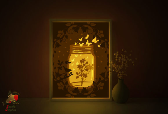 Butterfly Flower Lightbox Template: A 3D SVG for Shadow Box Lovers