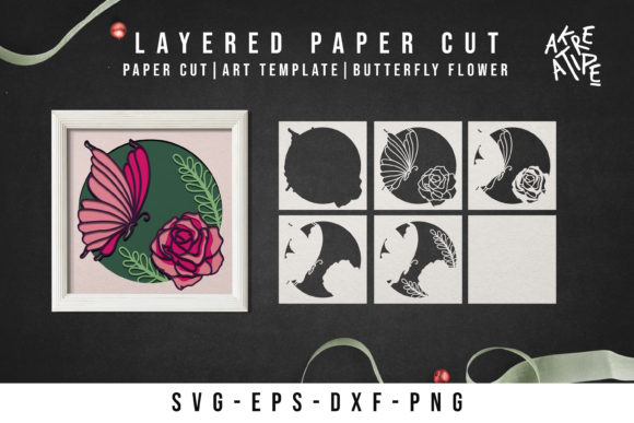Butterfly Flower Papercut