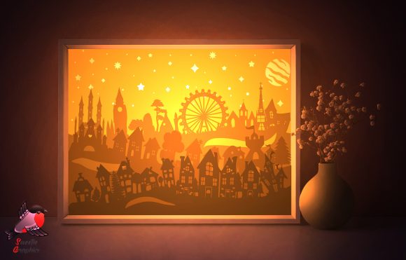 City Town Silhouette Lightbox Template Review for Real Embroidery Projects