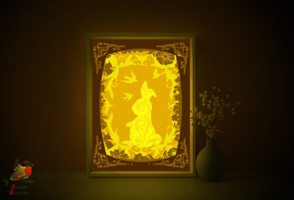 Easter Rabbit Shadow Box Template: A 3D SVG Design for Cozy Branding