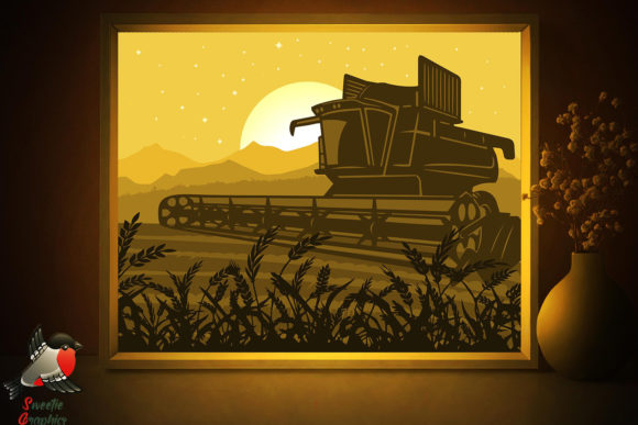 Farm Field Lightbox Template: A Cozy 3D SVG for Shadow Boxes & Branding Projects