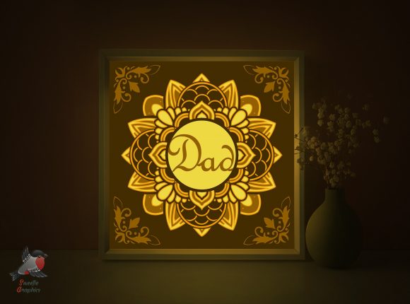 Father s Day Dad Gift Light Box Template: A Warm 3D SVG Shadow Box for Seasonal Design Projects