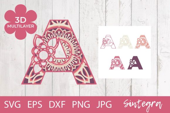 Floral Letter A Mandala 3D SVG: A Versatile Shape for Crafters & Small Business Designers