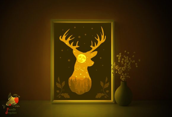 Forest Deer 3D Light Box Stars Template Review