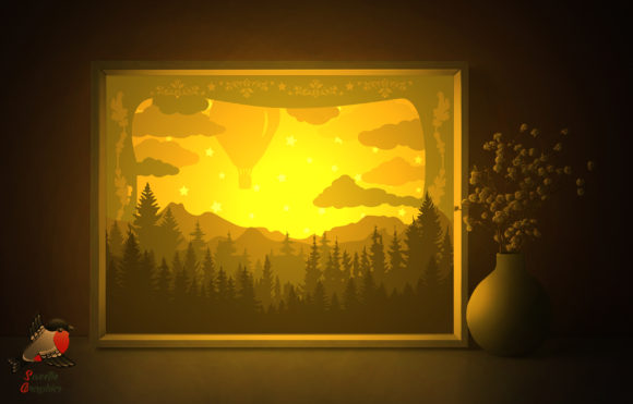 Forest Sky Balloon Light Box 3D SVG & Shadow Boxes Review