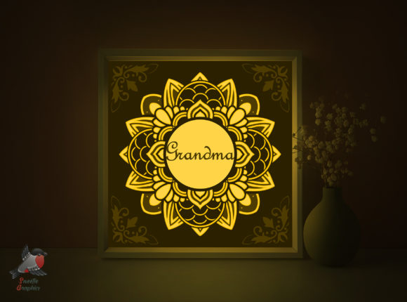 Grandma Gift Shadow Box Template: A 3D SVG Design for Cozy Branding & Decorative Visuals