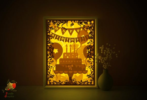 Happy Birthday Cake Light Box 3D SVG Review