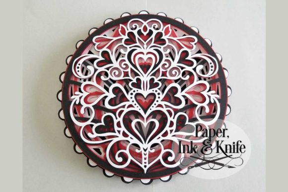 Hearts Round Mandala Papercut Shadowbox Review