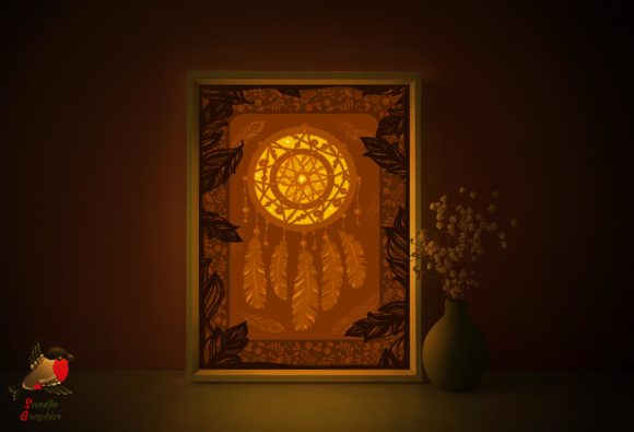Indian Dream Catcher 3D SVG for Shadow Boxes