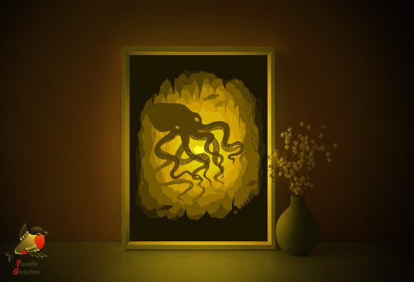 Octopus Sea Fish Light Box 3D SVG Review