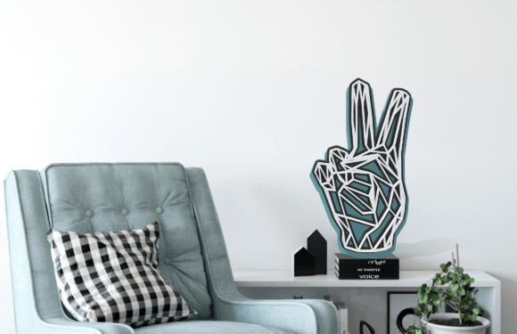 Peace Sign 3D Layered Cut File for Laser Cutting Signs