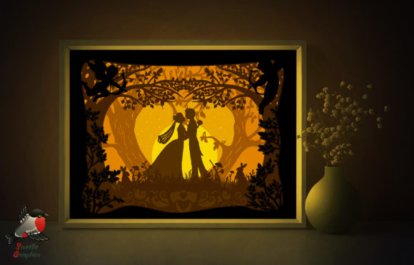 Romantic Wedding Light Box Template Adds Elegance to 3D SVG Shadow Boxes